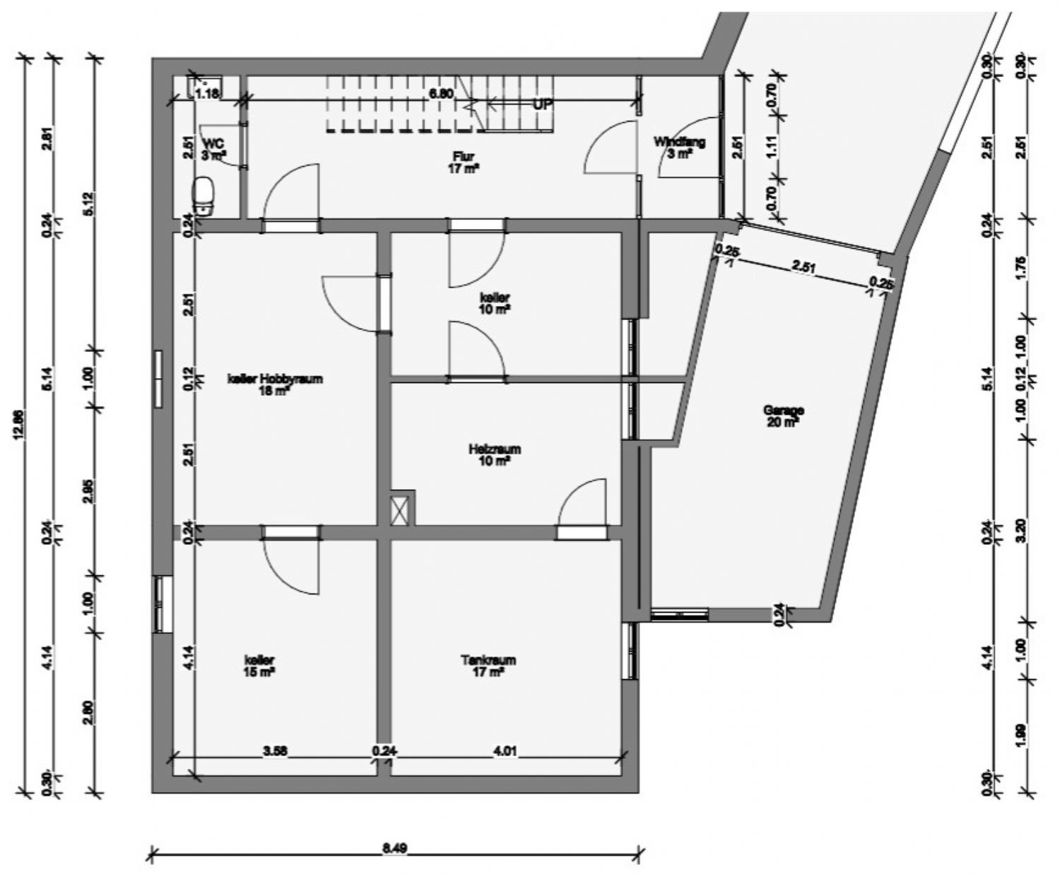 Grundriß Kellergeschoss 2D Grundriß Kellergeschoss 2D