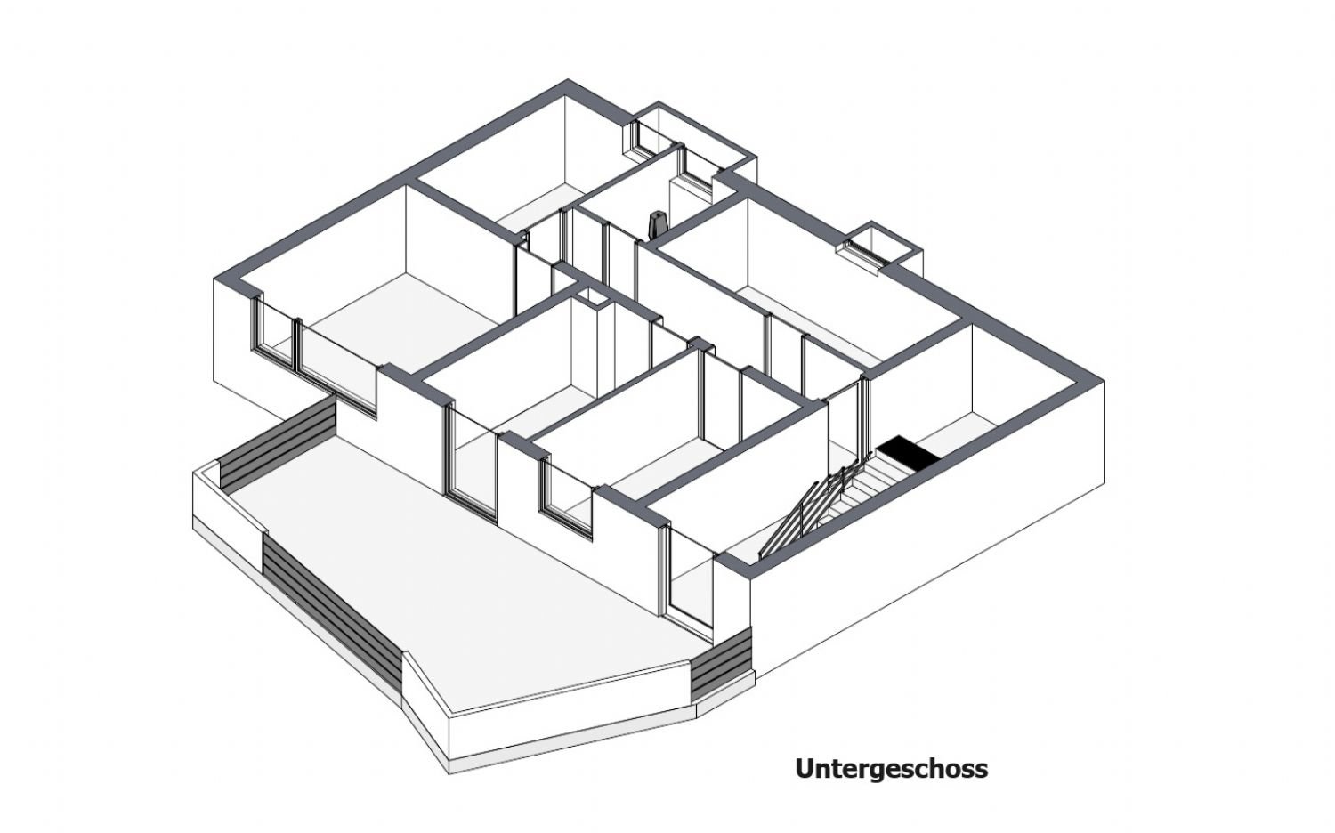 Grundriß Untergeschoss 3D Grundriß Untergeschoss 3D