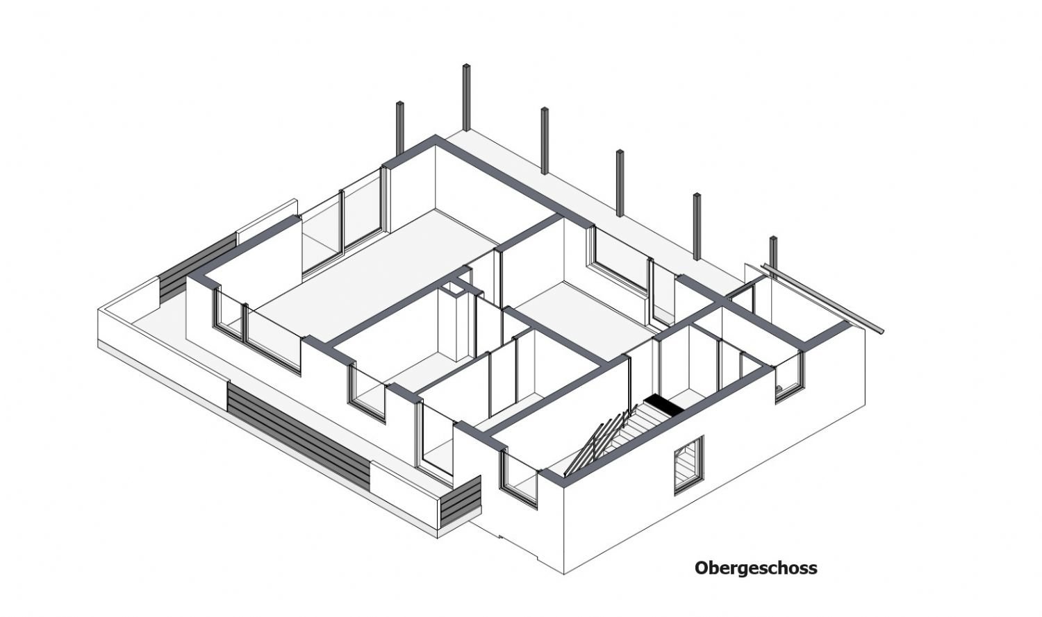 Grundriß Obergeschoss 3D Grundriß Obergeschoss 3D
