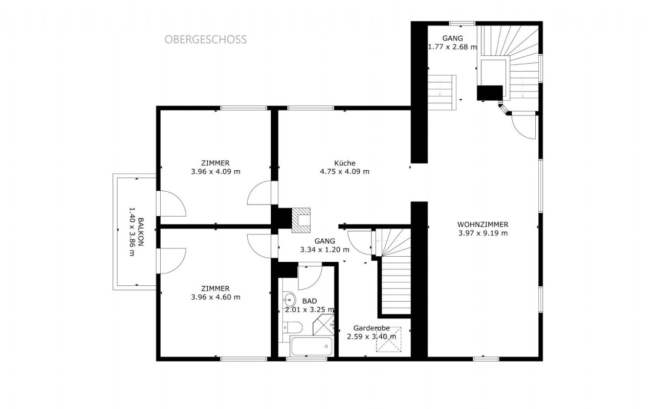 Grundriß Obergeschosswohnung