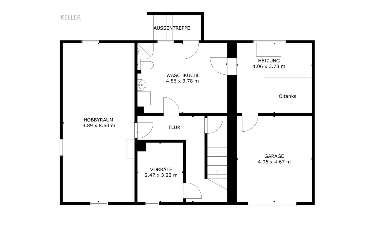 Keller mit Aussentreppe und Garage Keller mit Aussentreppe und Garage