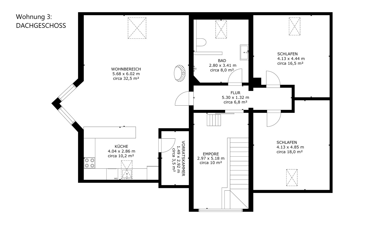 Grundriß Wohnung 3 Grundriß Wohnung 3