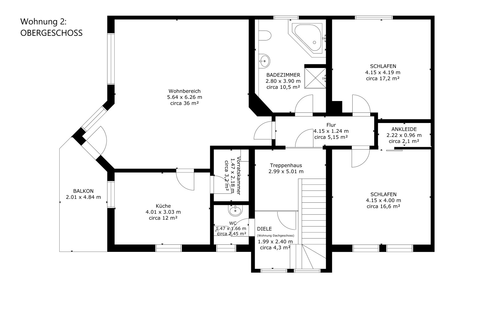 Grundriß Wohnung 2 Grundriß Wohnung 2
