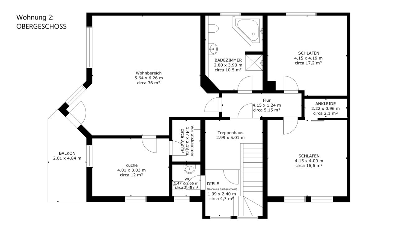Grundriß Wohnung 2 Grundriß Wohnung 2