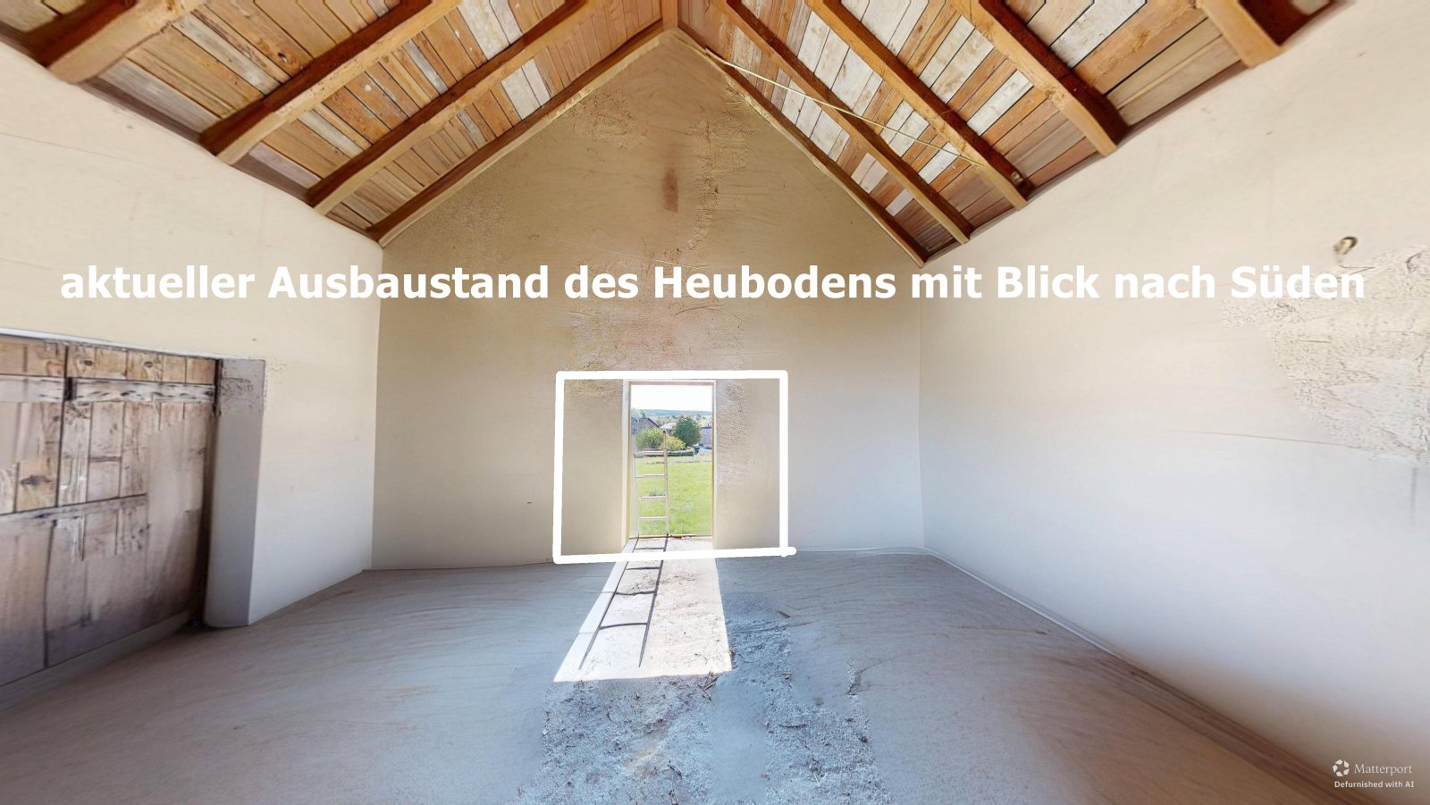Heuboden - aktueller Stand ohne Ausbau Heuboden - aktueller Stand ohne Ausbau